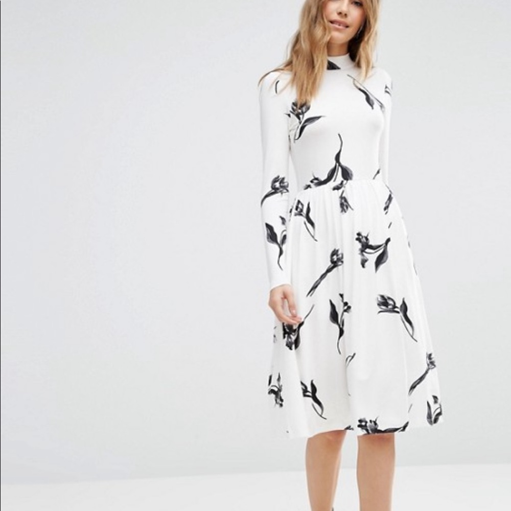 ASOS white floral dress size 12